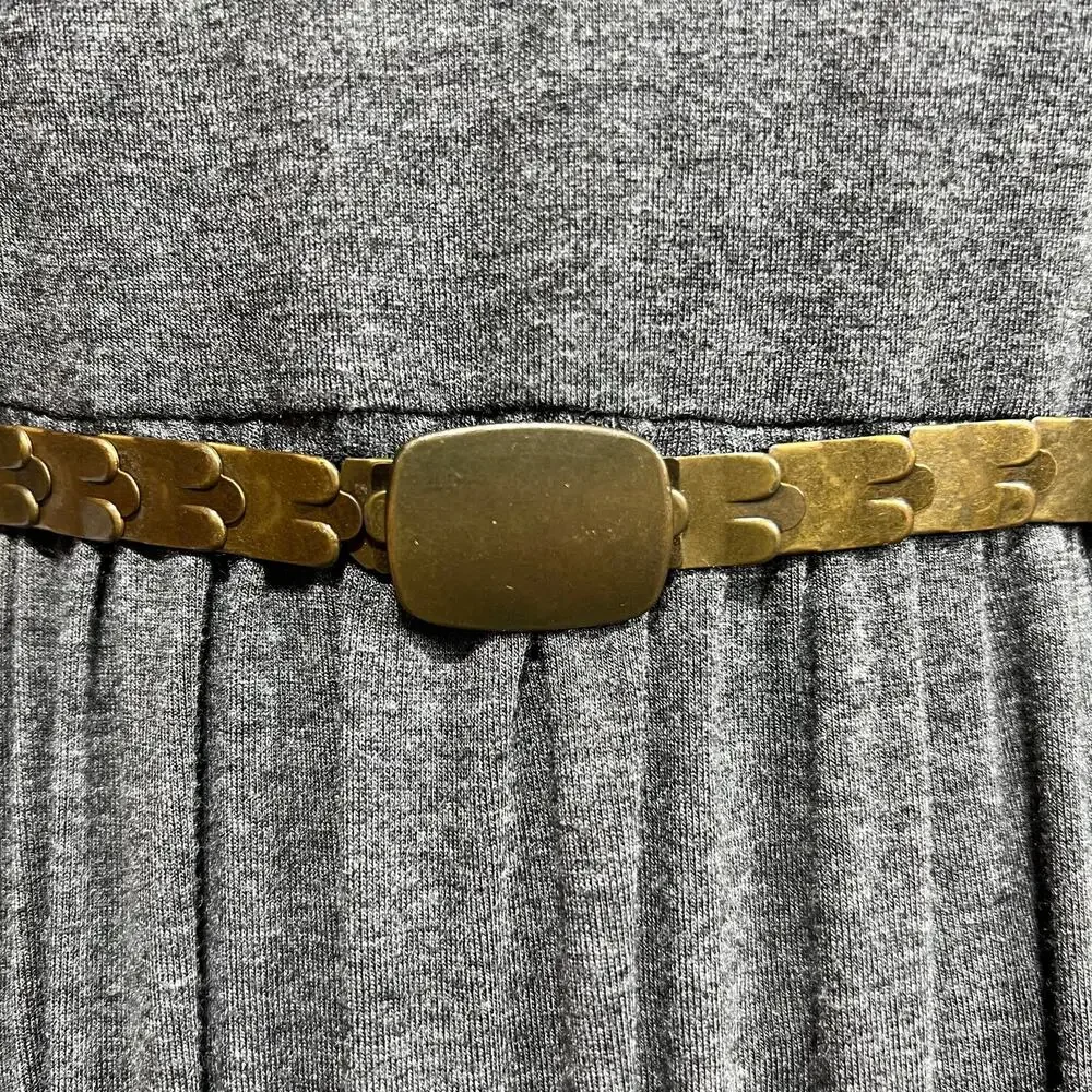Vintage Womens Scale Serpentine Belt Stretchy Bronze Retro Fashion Statement
